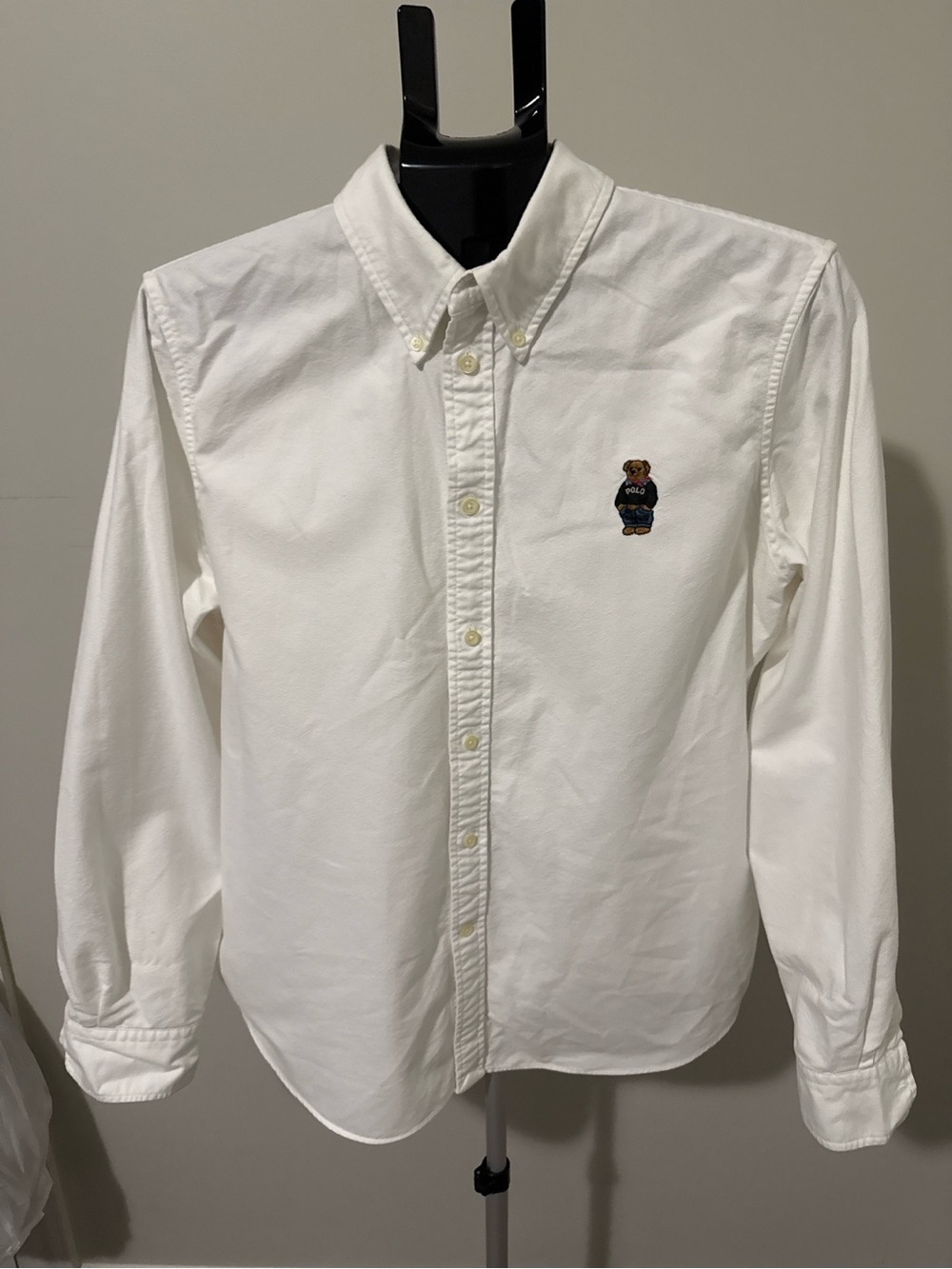 Polo Ralph Lauren Polo Bear Shirt Mens XL Slim Fit White Oxford Button Down